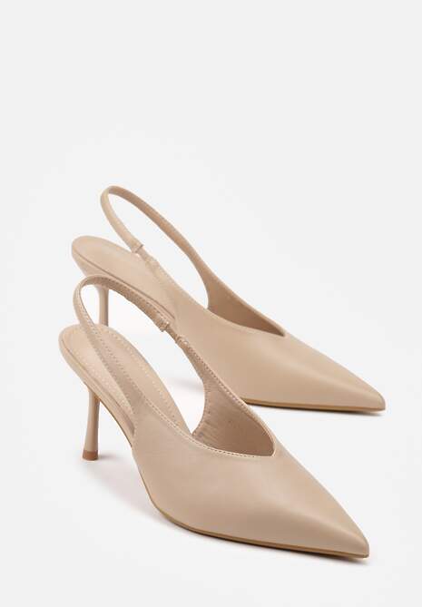 Ciemnobeżowe Sandały Vices Slingback na Obcasie Tilarina