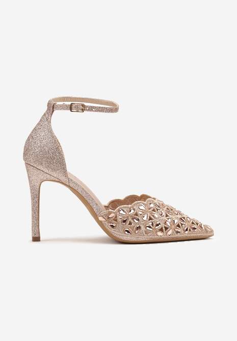 Szampańskie Ażurowe Szpilki z Cyrkoniami Nurissa