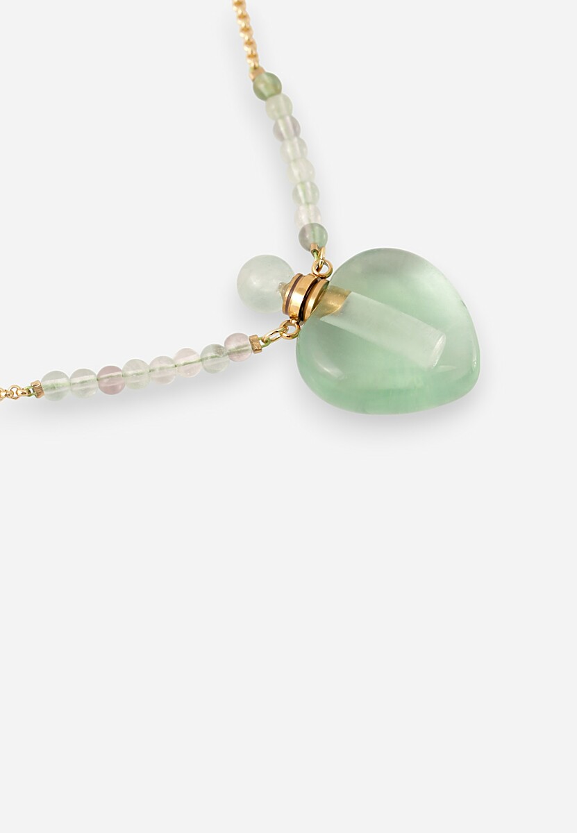 Złoto-Zielony Naszyjnik na Cienkim Łańcuszku z Kryształkiem Yeve