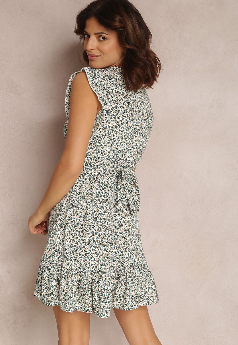 Biało-Zielona Sukienka Sylphedice