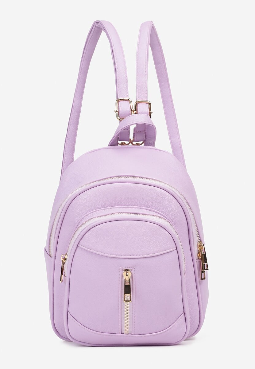 Jasnofioletowy Plecak na Ramiączkach z Regulacją Wykończony Suwakami Nelsey