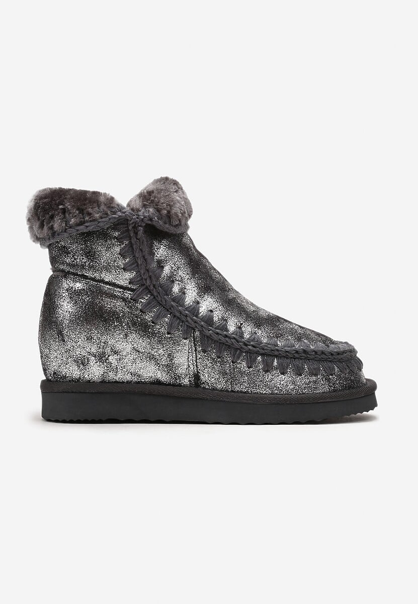 Szare Błyszczące Śniegowce na Ukrytym Koturnie Sabinea