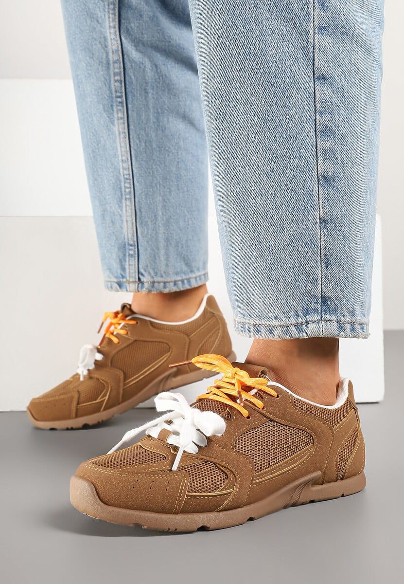 Brązowe Sneakersy z Podwójnymi Sznurówkami Terfitra