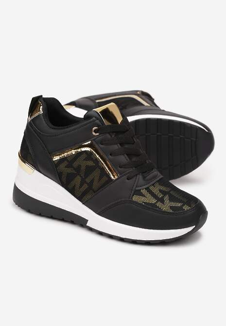 Czarno-Białe Sneakersy Moniera