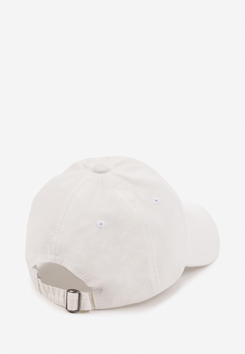 Biała Czapka z Daszkiem z Bawełny z Napisem Voviera