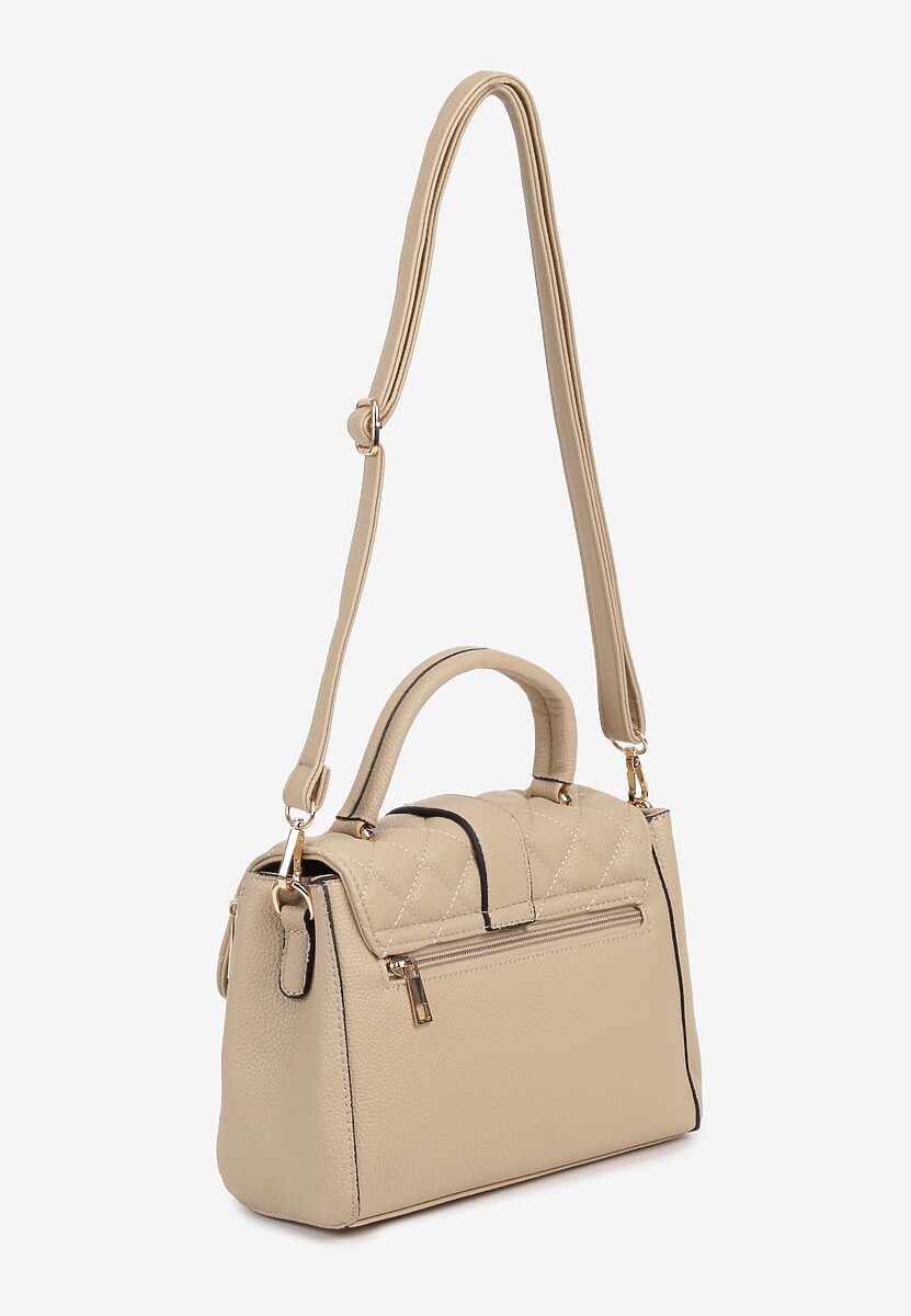 Beżowa Torebka Ozdobiona Pikowaniem z Rączką Lanerith