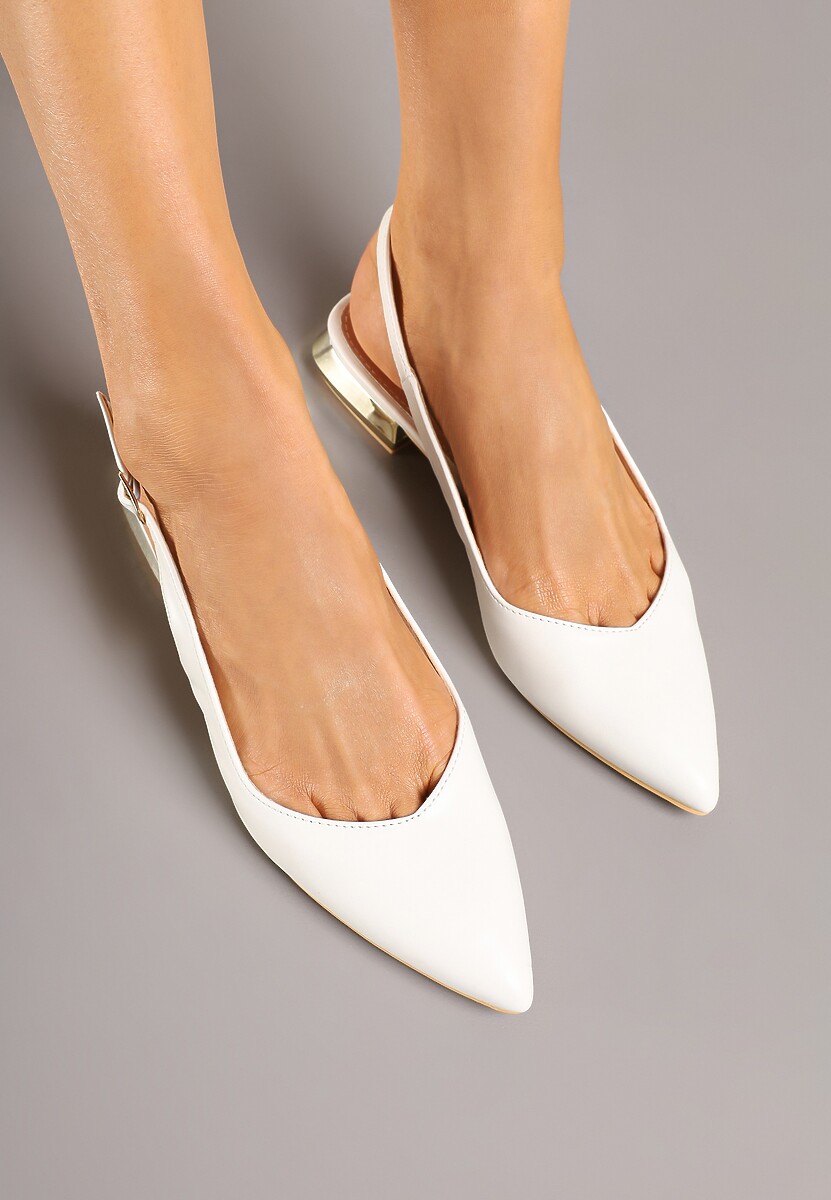 Białe Sandały Slingback Vices z Wkładką ze Skóry Naturalnej Galeresa