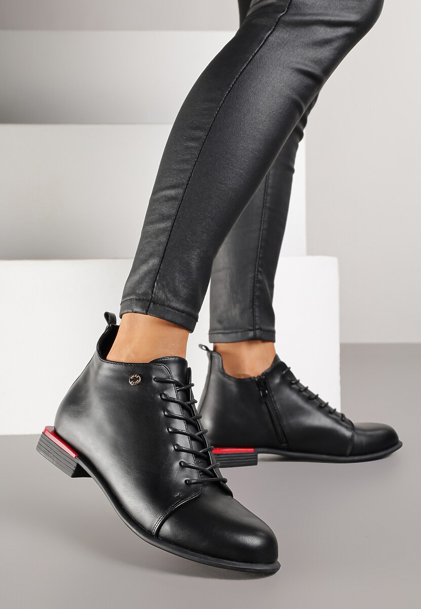 Czarne Botki Vices Trzewiki Aliff