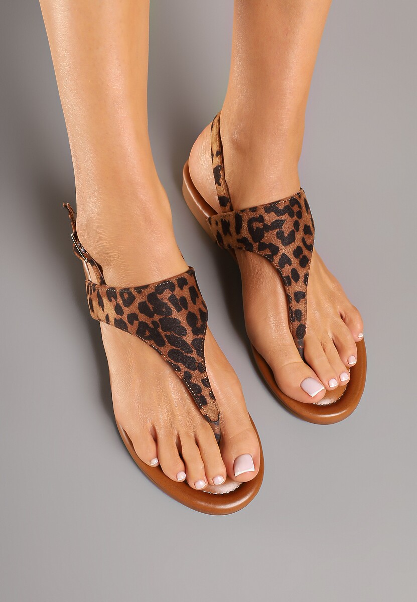 Panterkowe Sandały w Stylu Japonek Orrisse