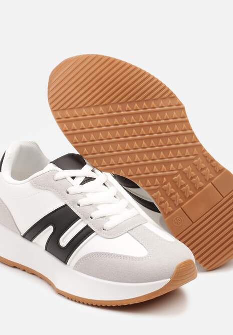Biało-Czarne Sneakersy Ozdobione Geometrycznym Motywem Dalvisa