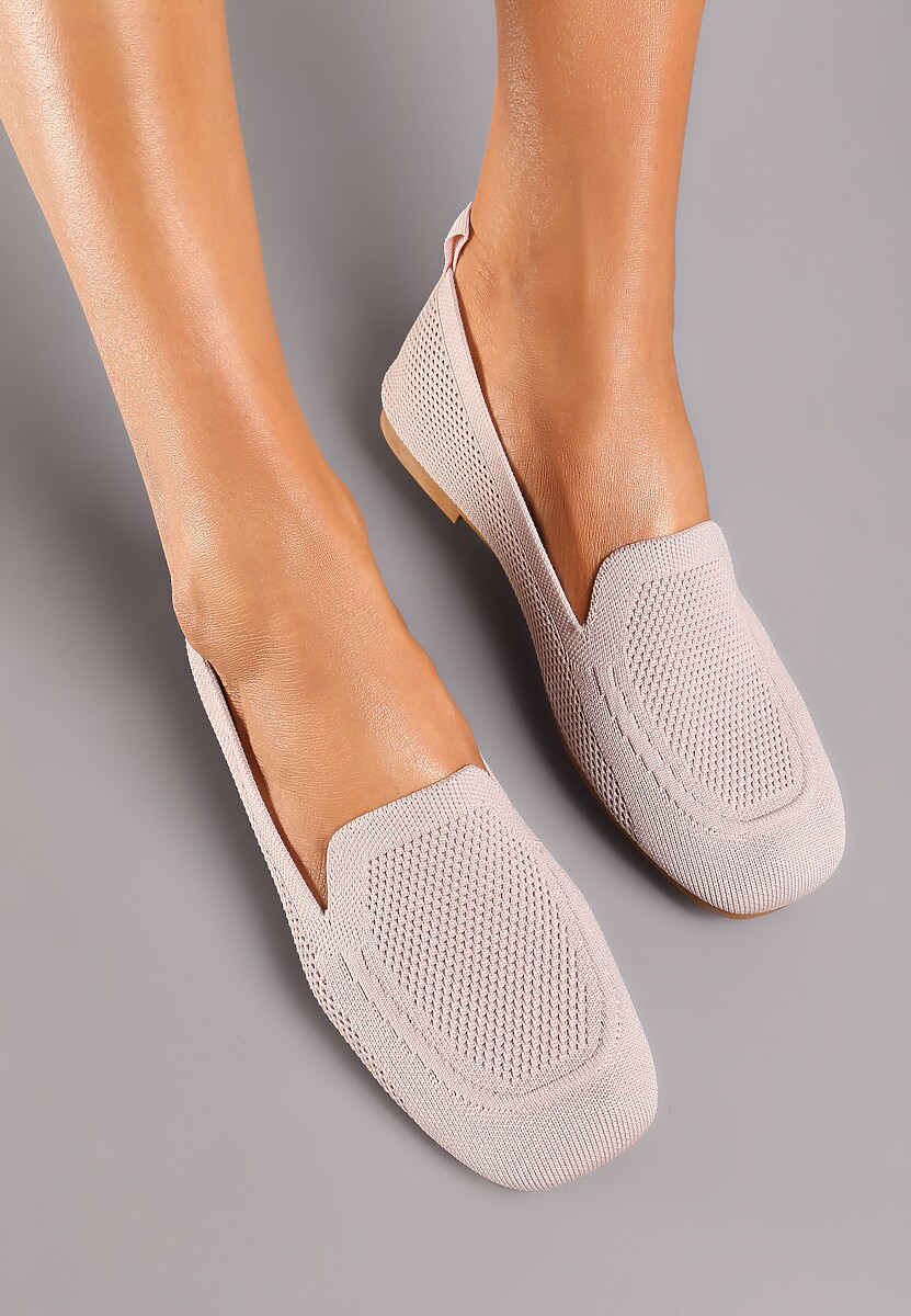 Granatowe Casualowe Mokasyny na Płaskiej Podeszwie Ozdobione Perforacją Klanesha