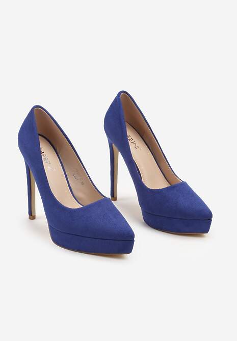 Granatowe Szpilki z Platformą w Klasycznym Stylu Navishia