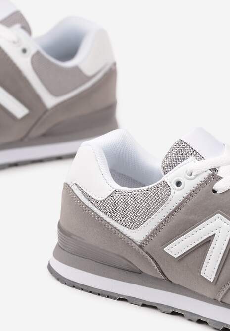 Szare Sneakersy Ozdobione Geometrycznym Motywem Rilenessa