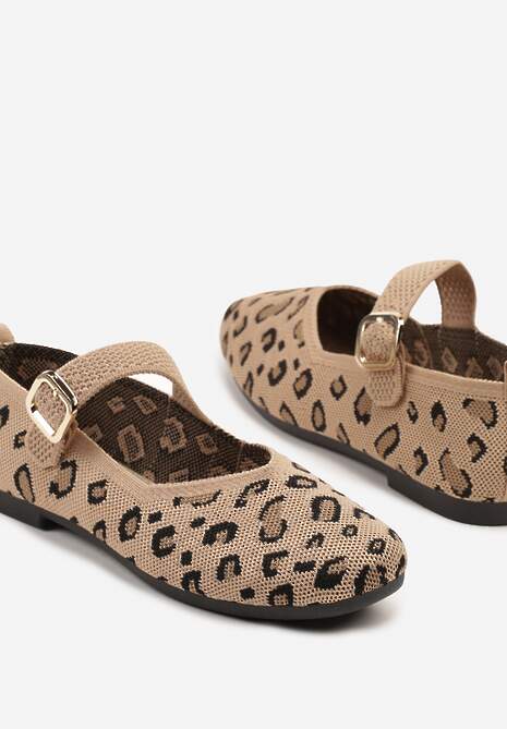 Brązowe Balerinki Ozdobione Paskiem Avanellia