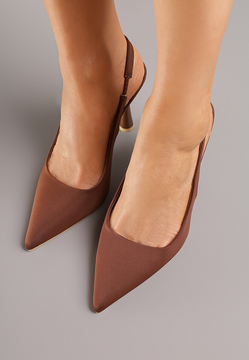 Brązowe Sandały ze Szpiczastym Noskiem Jolaia