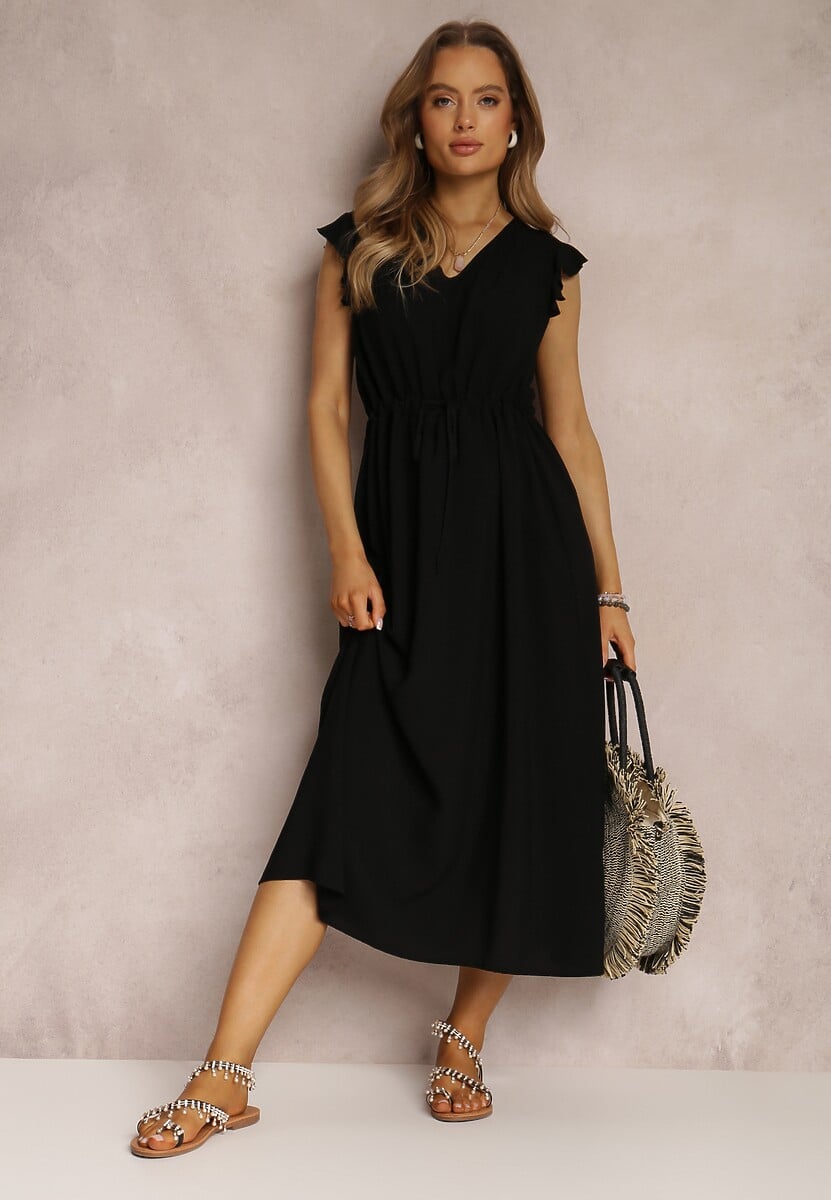 Biała Sukienka z Wiskozy Apostelis