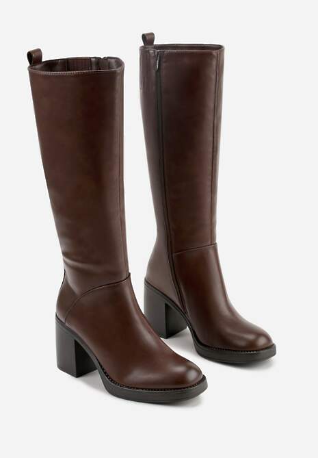 Brązowe Kozaki na Słupku przed Kolano Cindria