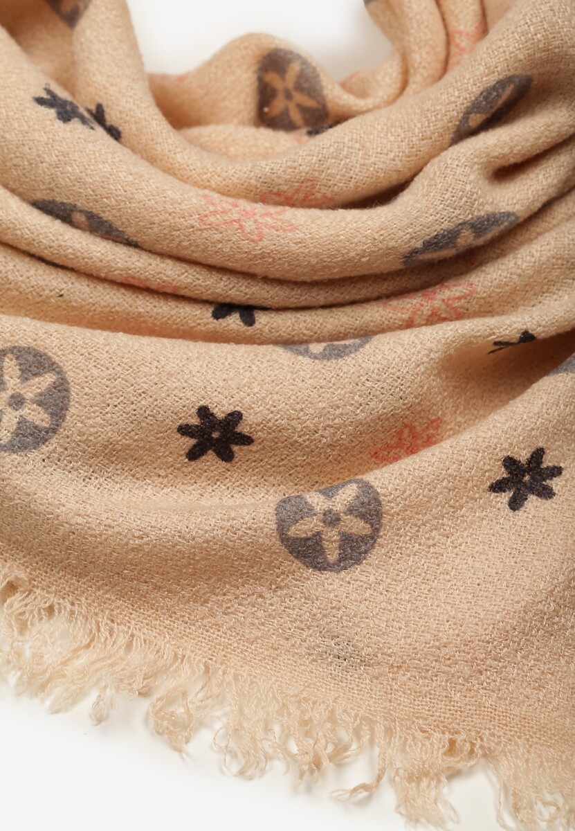 Różowy Szalik z Geometrycznym Motywem Nomida