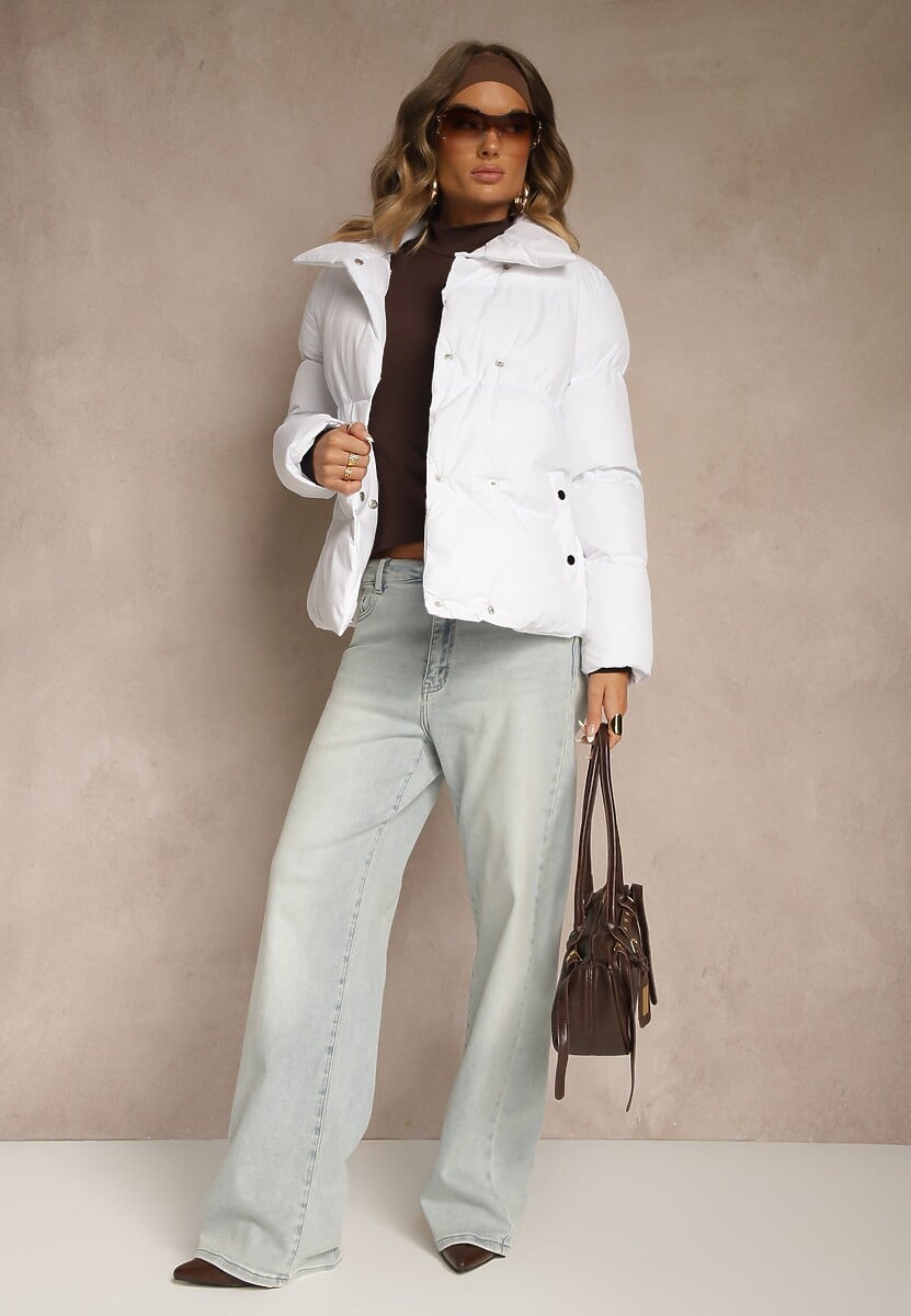 Biała Pikowana Kurtka na Napy Elriona