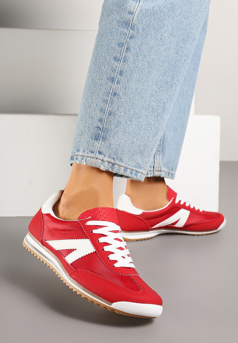 Czerwone Sneakersy z Geometrycznym Wzorem Zoloti