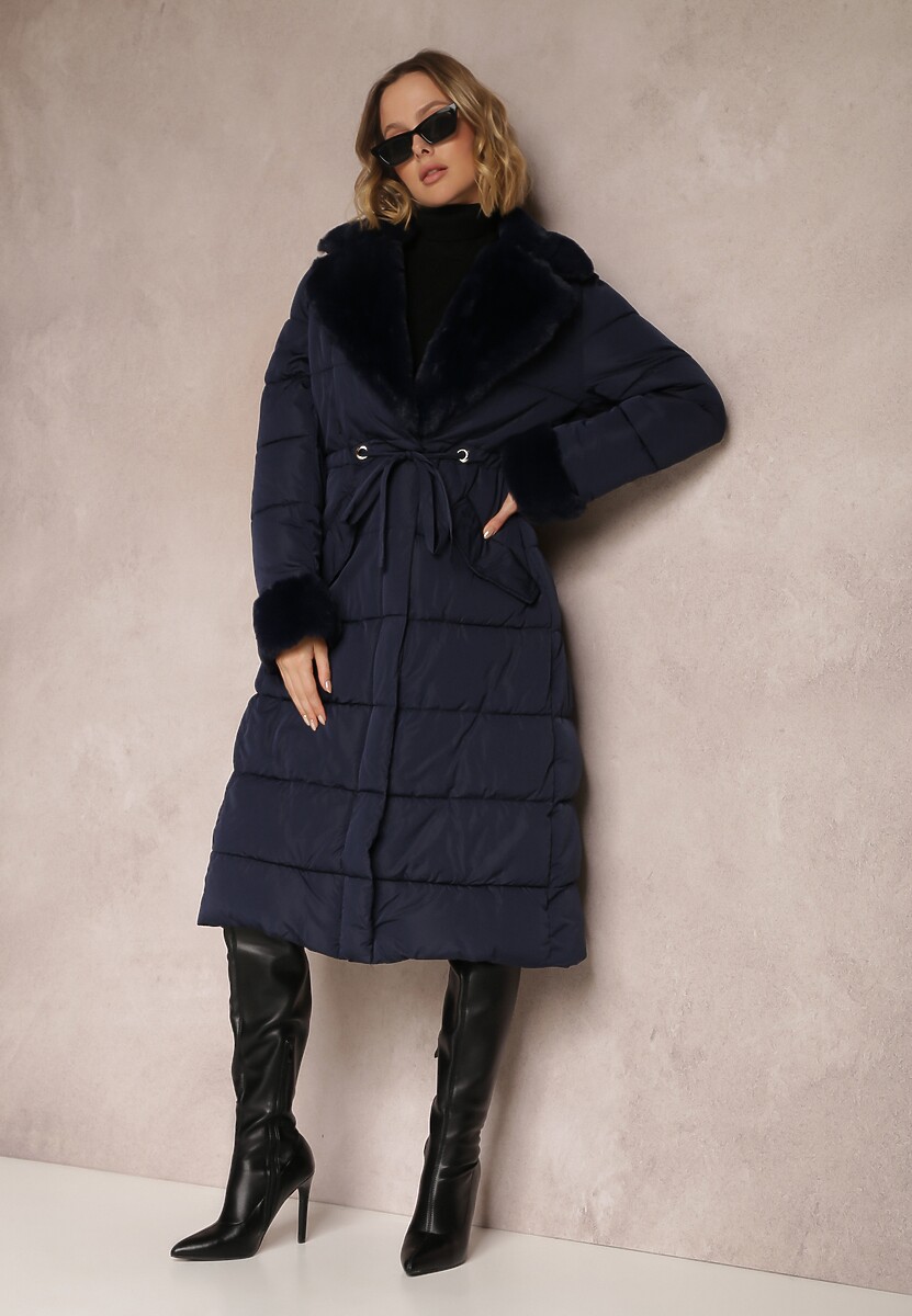 Granatowa Kurtka Basice