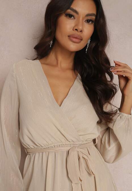 Beżowa Sukienka Iphina