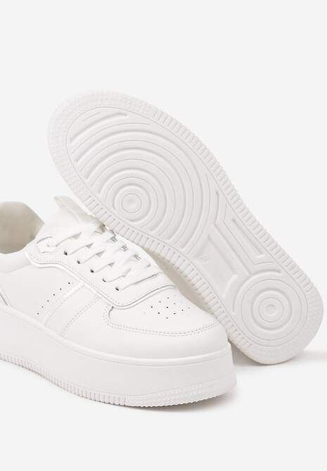 Białe Casualowe Sneakersy Vices na Niskiej Platformie Torila