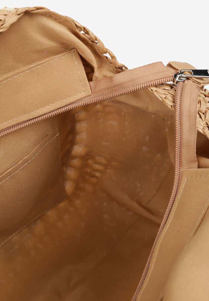 Fioletowo-Beżowa Pleciona Torebka w Stylu Boho Ulofina