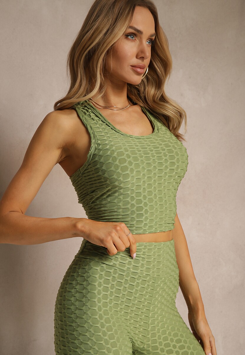 Pomarańczowy Tank Top z Tłoczonym Wzorem Aeronna