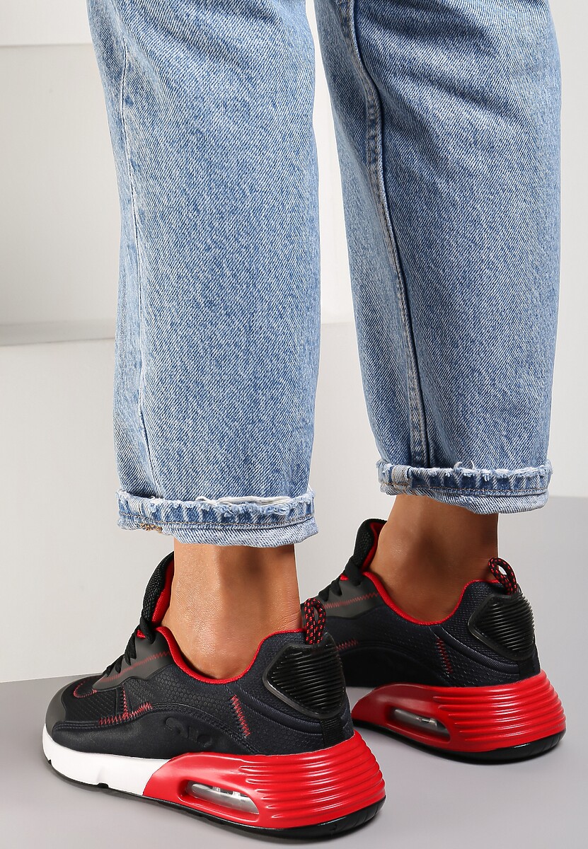 Czarno-Czerwone Sneakersy Qinerris