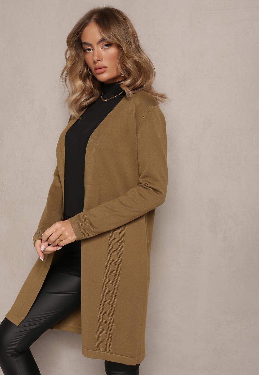 Zielony Luźny Kardigan Niezapinany Susannas