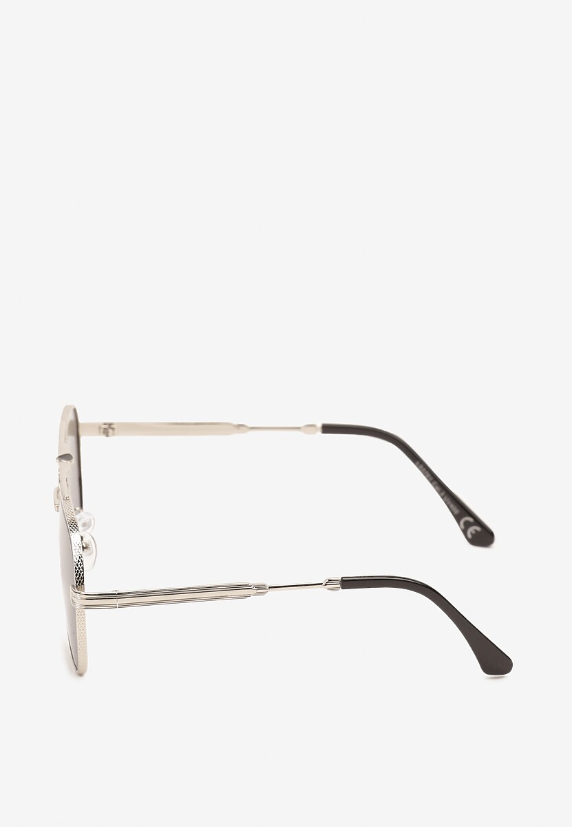Czarno-Srebrne Okulary Przeciwsłoneczne Klasyczne z Filtrem UV Glealisa