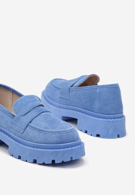 Niebieskie Wsuwane Mokasyny Vices na Platformie  Dionela