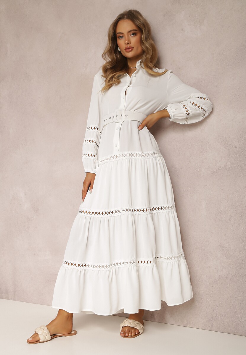 Biała Sukienka Basetes