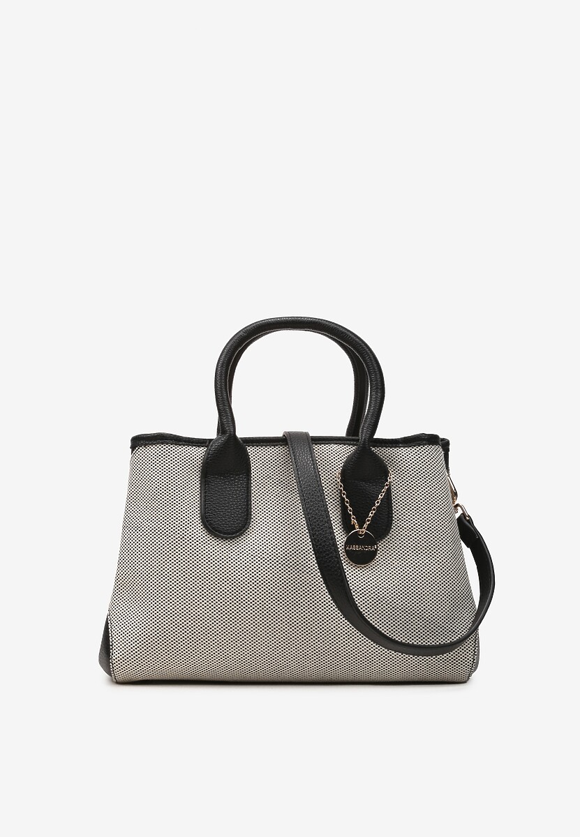 Czarno-Biała Niewielka Torebka z Trzema Komorami i Regulowanym Paskiem Ayslin