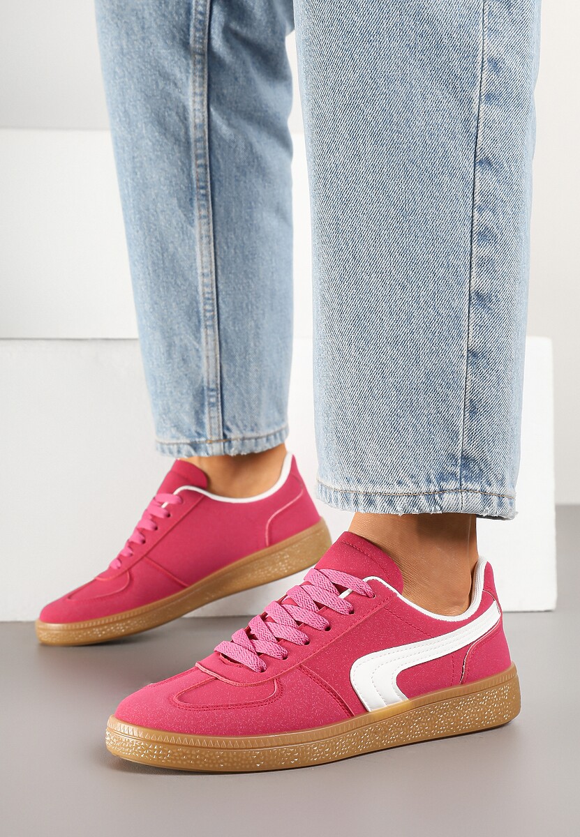 Różowe Casualowe Sneakersy Typu Kultowe Tenisówki Ablerri