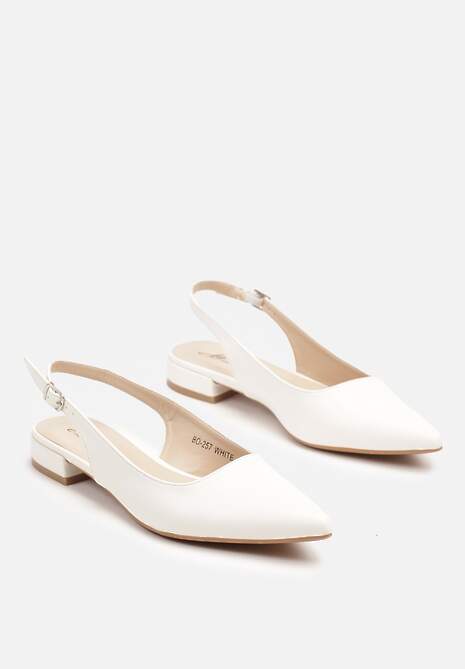Białe Sandały ze Szpiczastym Noskiem Zapinane na Sprzączkę Radeoriel