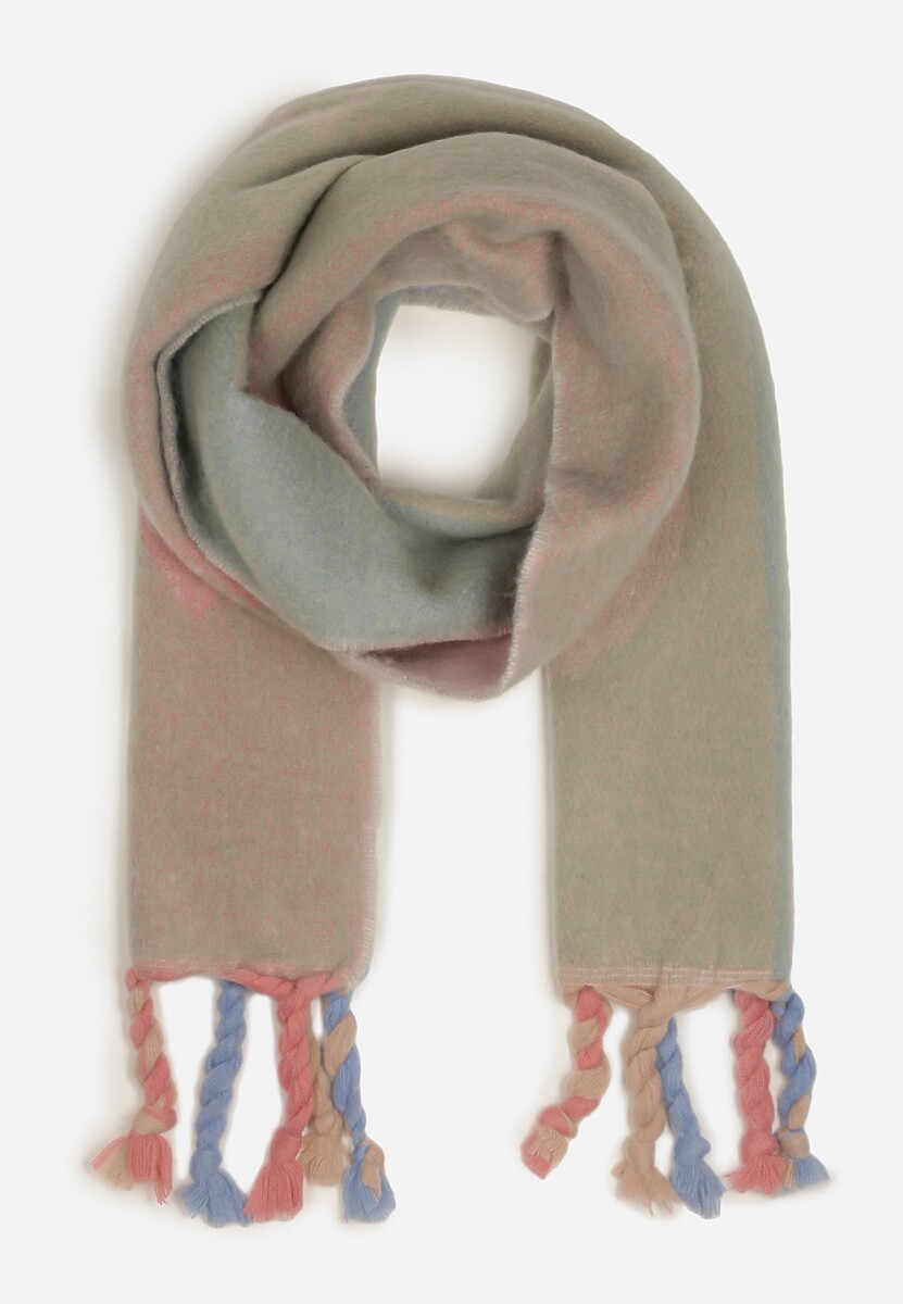 Wielokolorowy Szalik z Motywem Pasków i Warkoczami Tinalissea