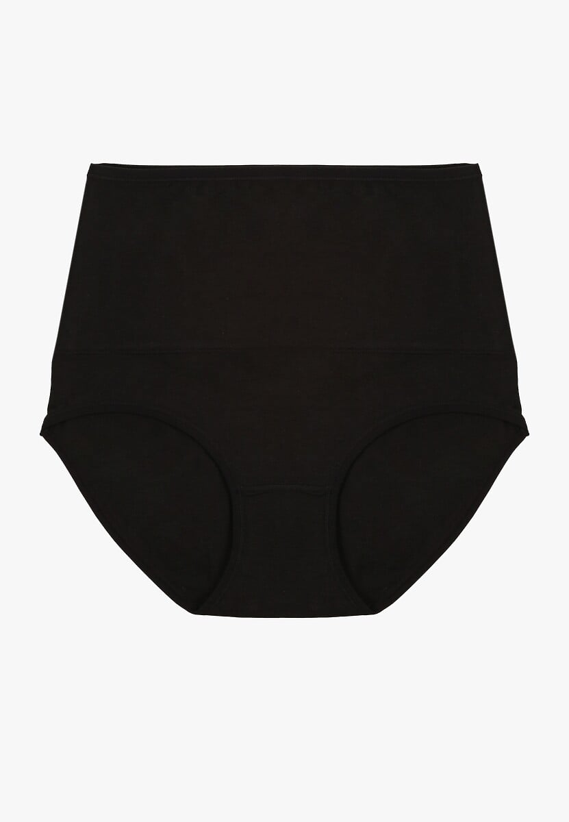 Beżowe Modelujące Majtki z Bawełny High Waist Nilionea