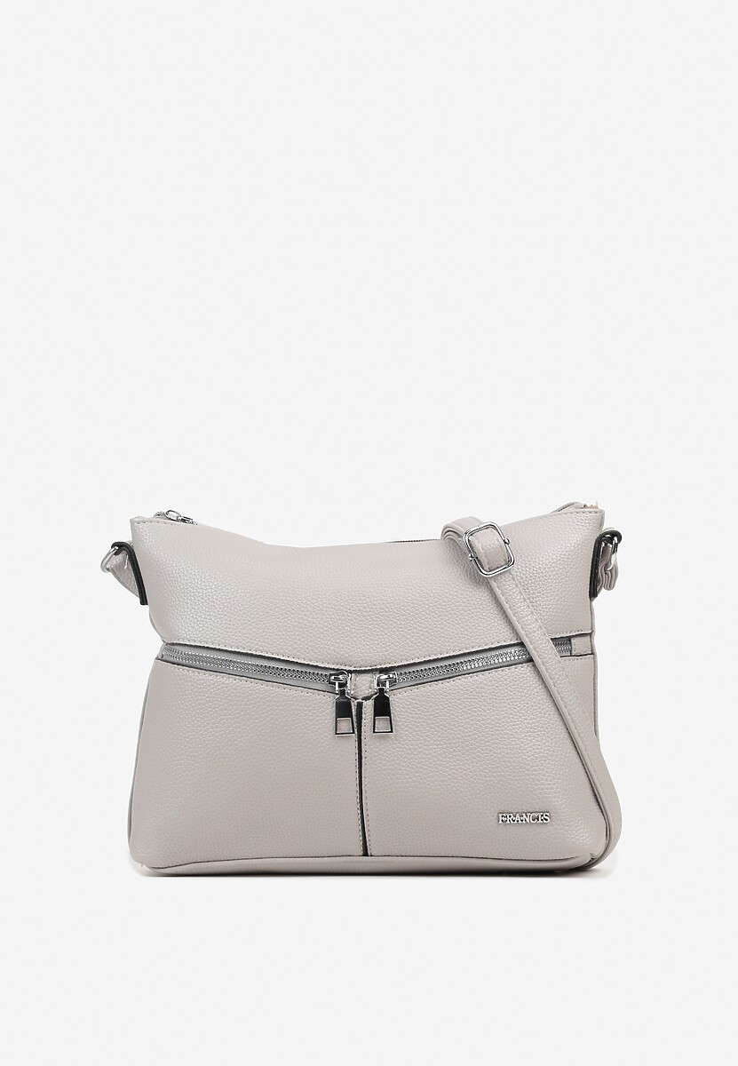 Szara Torebka z Suwakami na Regulowanym Pasku Malovia