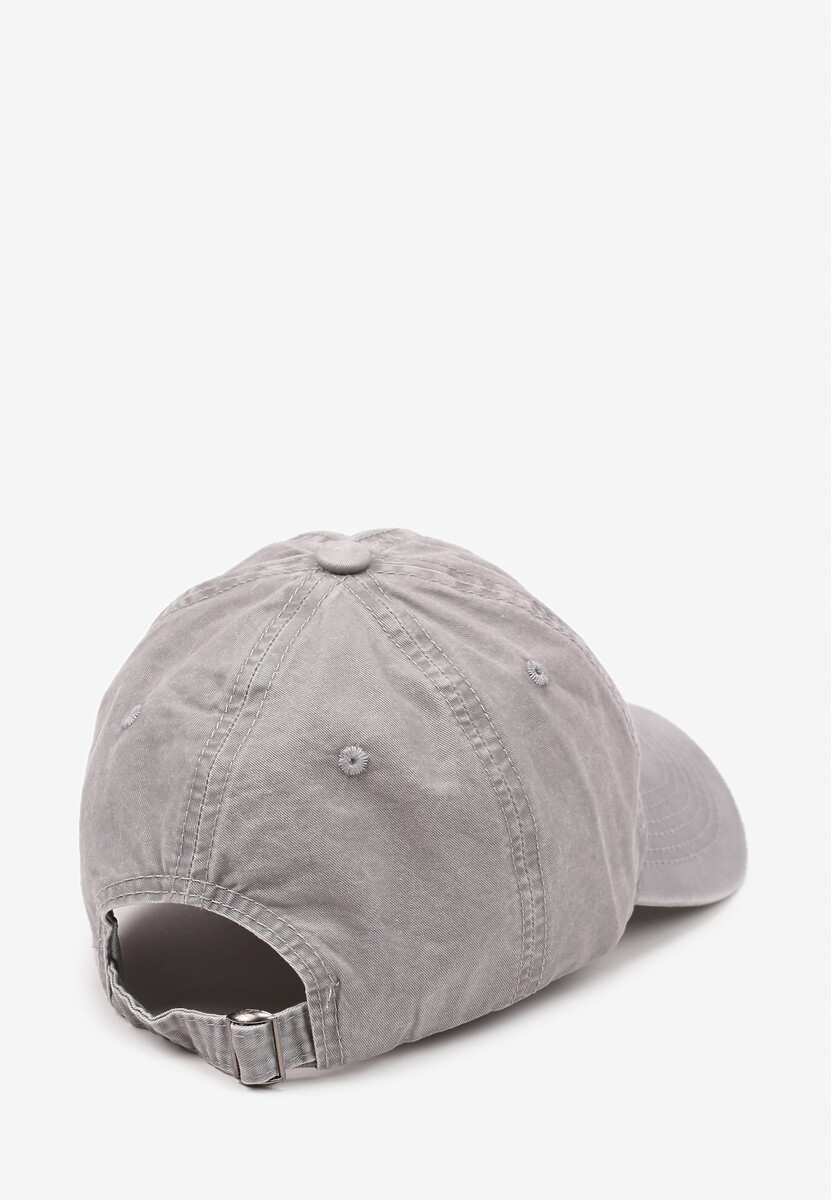 Szara Czapka z Daszkiem z Bawełny z Napisem Voviera