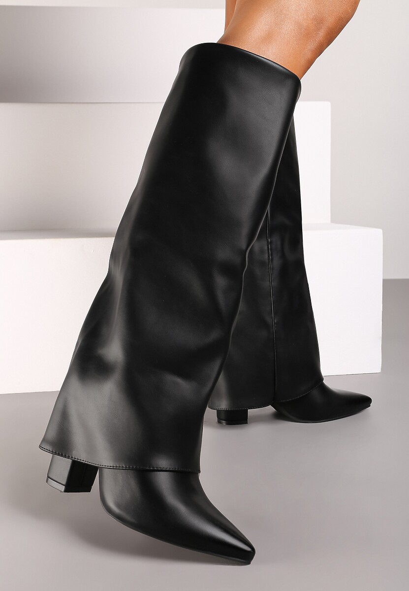 Ciemnobrązowe Kozaki Vices na Słupku w Stylu Kowbojek z Wywiniętą Cholewką Alorriva