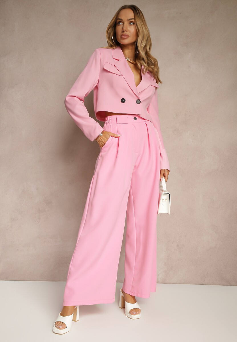 Czarna Jednorzędowa Marynarka o Taliowanym Fasonie z Wiązanym Paskiem Daviritte