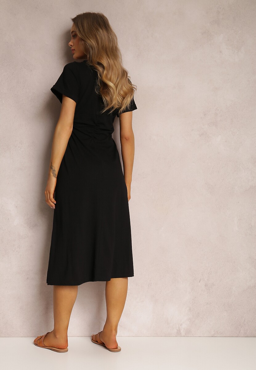 Czarna Sukienka Bawełniana Satho