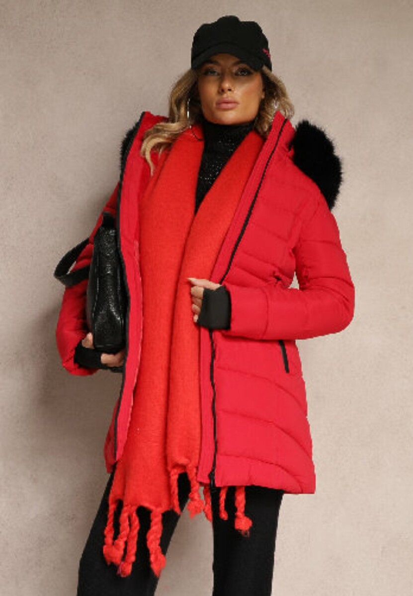 Czerwony Szalik z Frędzlami Nomiyana