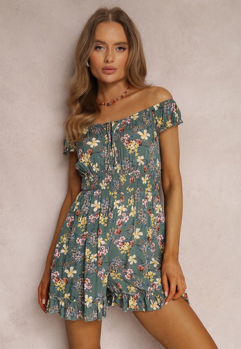 Zielony Kombinezon z Wiskozy Rumi