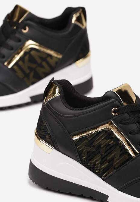 Czarno-Białe Sneakersy Moniera