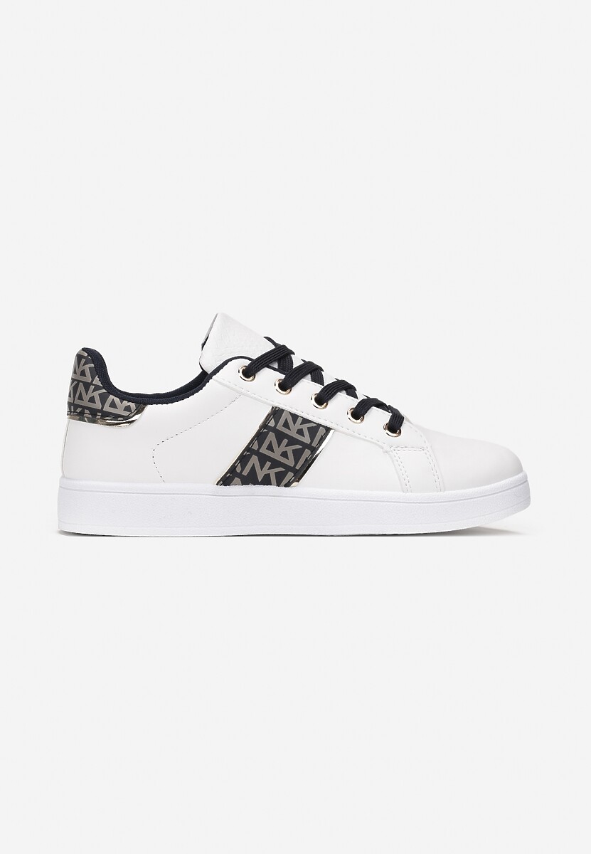 Biało-Czarne Sneakersy Sznurowane z Wstawkami Danthe