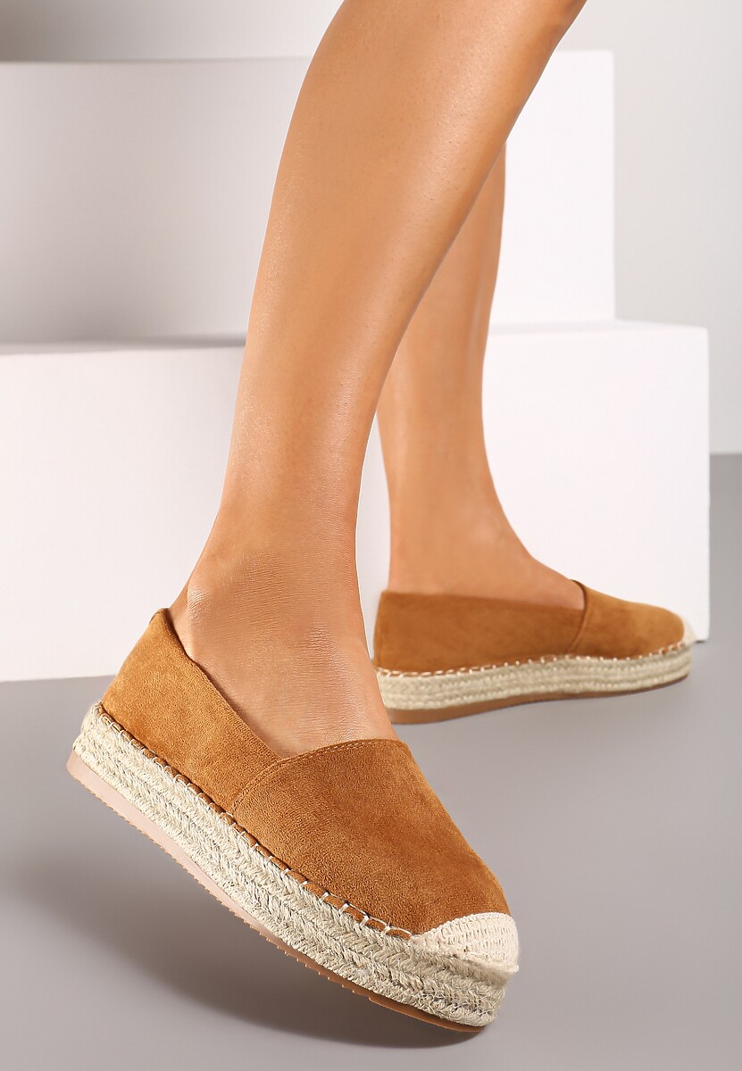 Beżowe Espadryle na Plecionej Podeszwie Sirelora