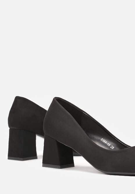 Czarne Czółenka na Stożku ze Szpiczastym Noskiem Avnoor